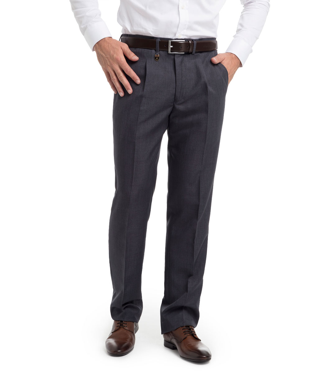 Pantalon Vestir para Hombre, con pinzas y tejido sarga fina de Verano